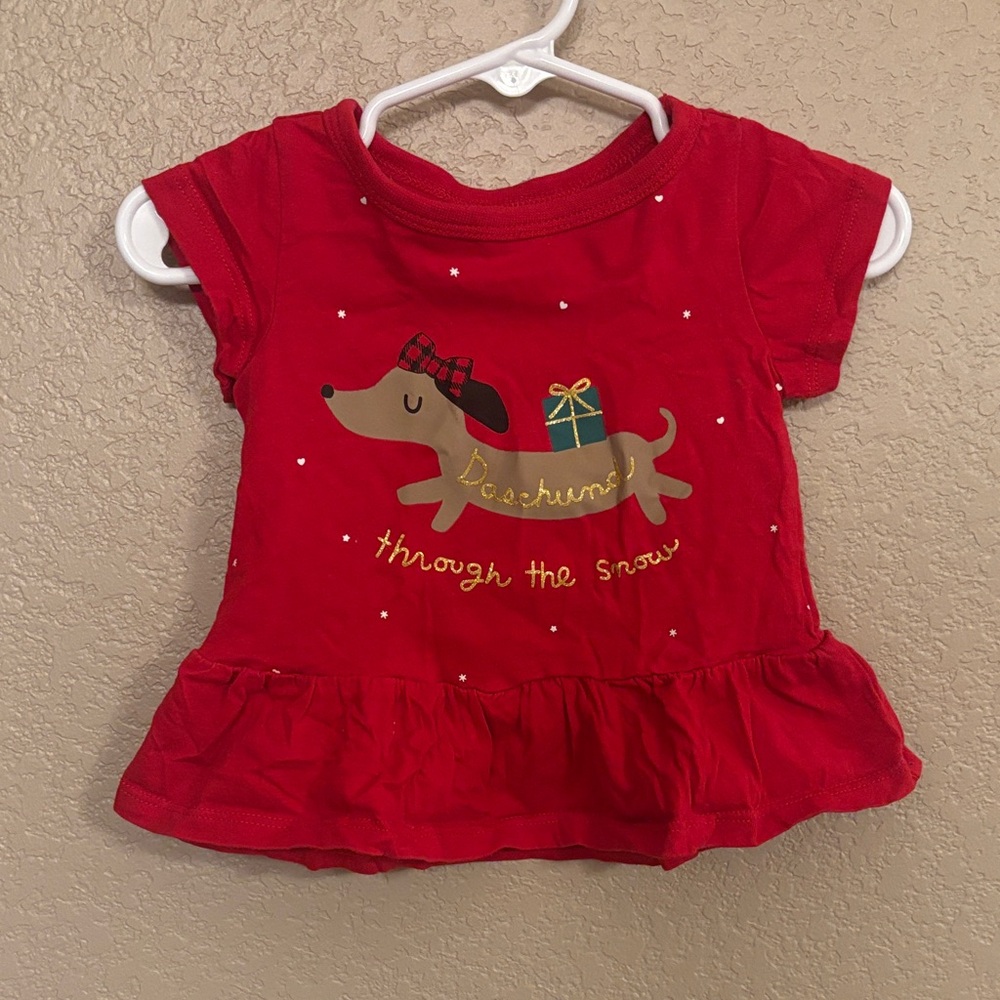 Red Christmas Dachshund Tee